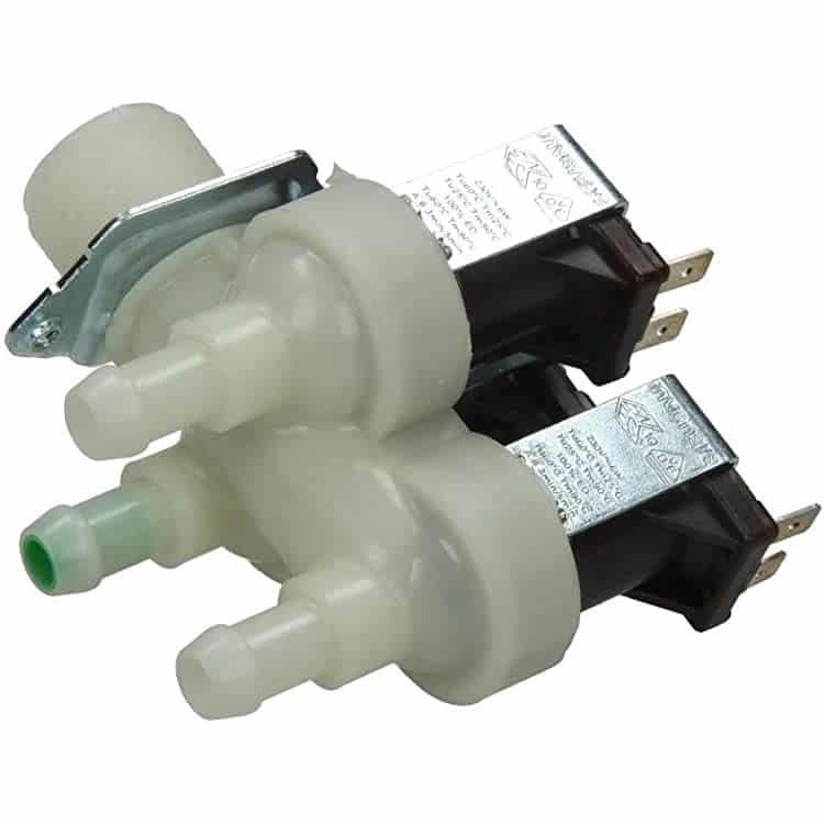 Vožtuvas trigubas MIELE, ARDO, 90° kampu,be viršutinės plokštelės.12mm, speciali jungtis. INLET VALVE3/4 INCH 359 3X12L 220/240V Valves for washing machines