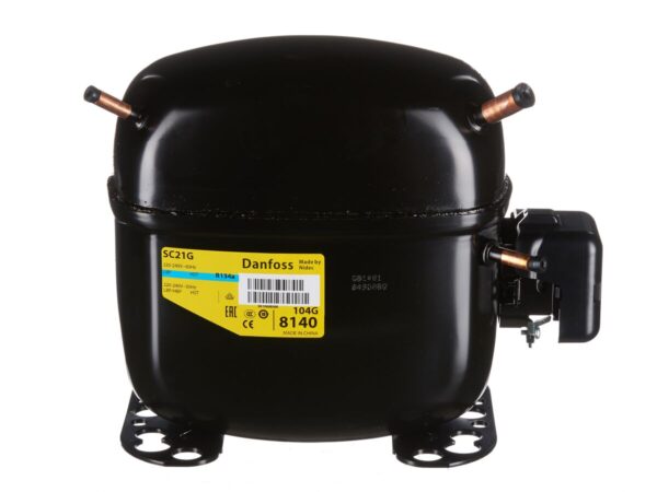 Danfoss SC21G, LBP/HBP – 134a, 220-240V/1/50/60Hz, LRA 21.8(prie -10 °C 792W, prie 7,2 °C 1700W)(-25 °C iki 15 °C) Compressors for industrial refrigerators