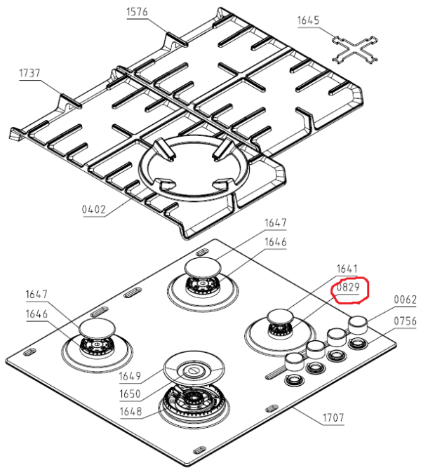 Dujinės viryklės GORENJE dujų paskirstymo padas mažasis 49mm,orig. Gas stove burners