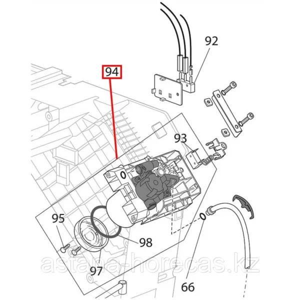 Heating element (thermoblock) of the DELONGHI coffee machine, 1000W, 230V Heating elements of coffee machines thermoblocks