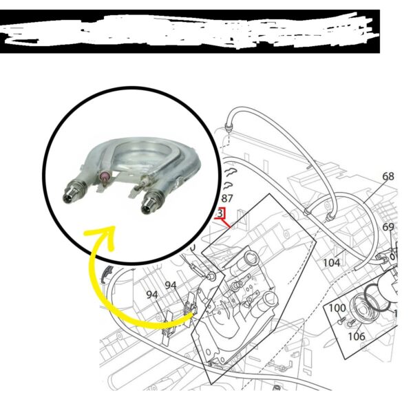 Kavos aparato DELONGHI kaitinimo elementas 1000W. HEATING ELEMENT - 1000W - 4,8MM - Image 5