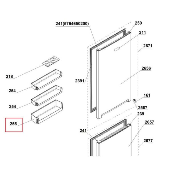 Šaldytuvo ARCELIK ,BEKO apatinė durų lentynėlė 430х113х92 mm,orig. Holders for household refrigerators, drawers, shelves and other plastic details