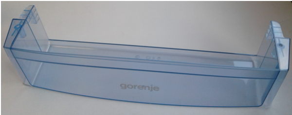 Šaldytuvo GORENJE, ATAG apatinė durų lentynėlė, 435x115x105mm, apatinė, orig. Holders for household refrigerators, drawers, shelves and other plastic details