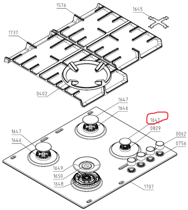 Dujinės viryklės GORENJE mažasis vidutinis 54mm Gas stove burners