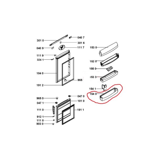 Šaldytuvo WHIRLPOOL, BAUKNECHT, INDESIT, IGNIS butelių lentynėlė (apatinė, skaidri),440 x 110 x 95 mm,orig. Holders for household refrigerators, drawers, shelves and other plastic details