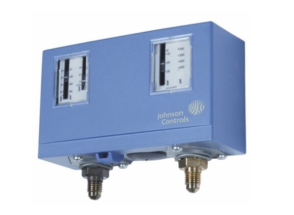 Kombinuota slėgio rėlė JOHNSON CONTROLS, įėjimas 7/16, žemo slėgio -0.5 / 7 Bar, aukšto slėgio 3 / 30 Bar Pressure relays for industrial refrigerators