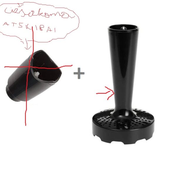 Blenderio (trintuvo) BRAUN, DELONGHI plastikinis trynimo antgalis (bulvių košei). Pritaikomas naujausiems MQ7000, MQ9000 ser. modeliams – kartu su SPEC2034 mova/reduktoriumi. Senesniems MQ5000 ser. modeliams pekrant kartu su SPEC2065 dalimi,orig Parts of blenders, mixers, food processors, slicers, breadcrumbs and other apparatus