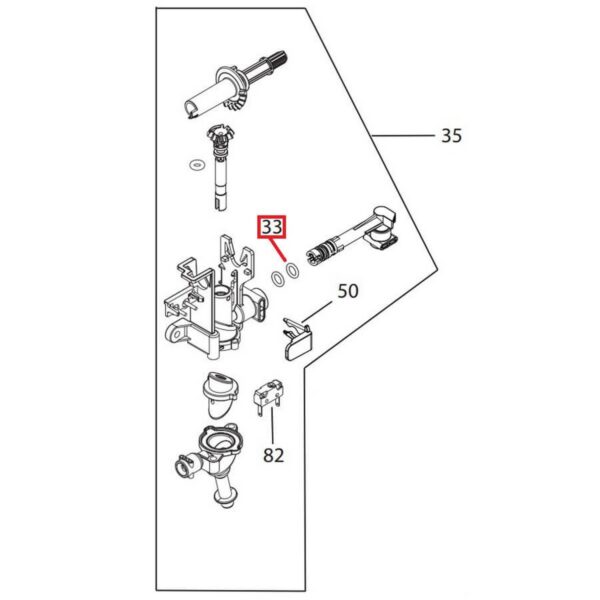 Kavos aparato tarpinė DE LONGHI tarpinė. O-RING SIL(WACKER LR3003)NERO D=6,75 T=1,78 Gaskets, hoses and tubes for coffee machines