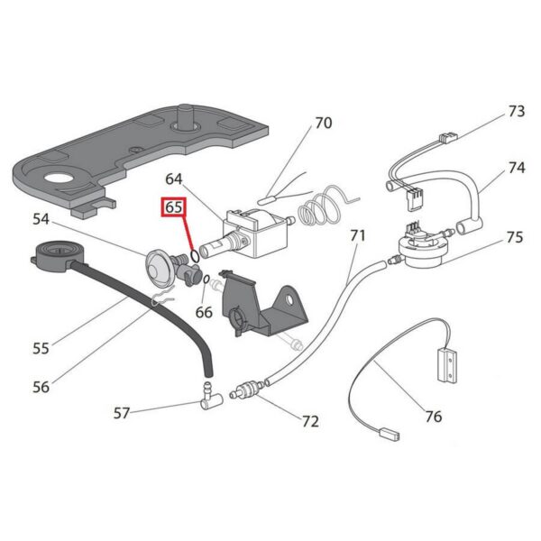 Kavos aparato tarpinė DE LONGHI tarpinė. O-RING SIL(WACKER LR3003)NERO D=6,75 T=1,78 Gaskets, hoses and tubes for coffee machines