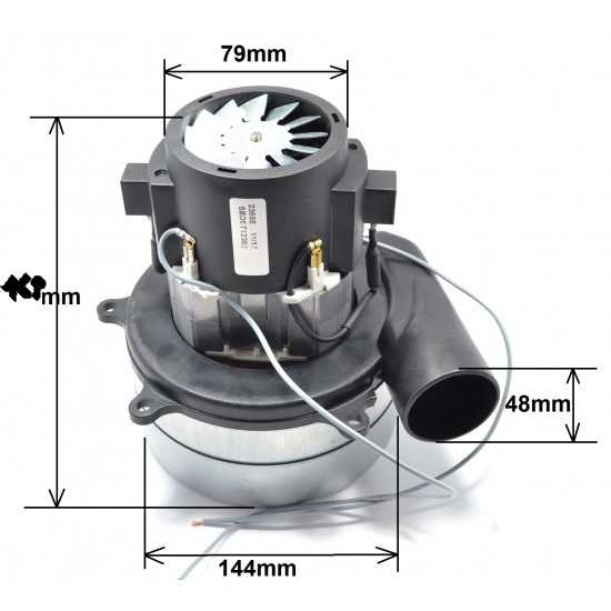 Dulkių siurblio variklis AMETEK 1000W, H=169mm, h=79mm, Ø144mm, skylės vid. Ø43mm Vacuum cleaner motors batteries battery chargers