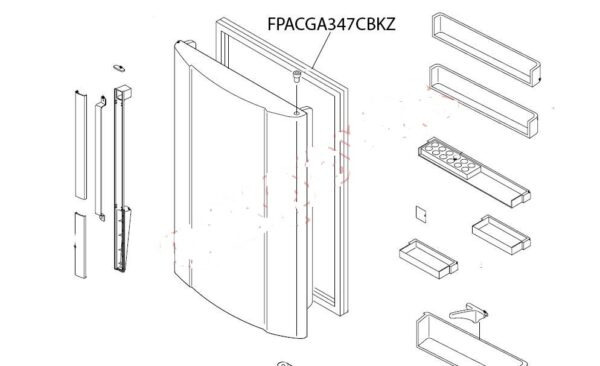 Šaldytuvo Sharp apatinė durų tarpinė 111x65cm.orig. Gaskets for refrigerator doors, etc.