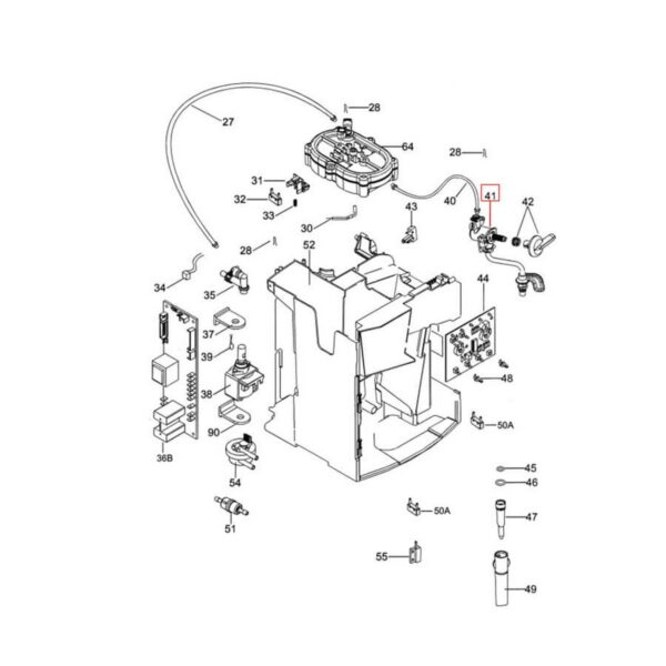 Kavos aparato DE LONGHI-KENWOOD karšto vandens ir garų kranelis Valves, presses, connectors, pressure sensors, couplings and other parts of coffee machines