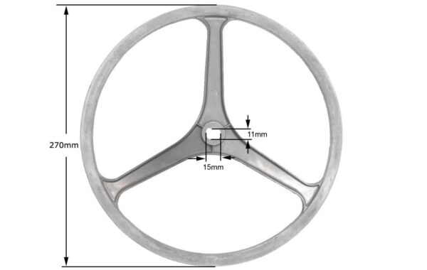 Diržo ratas WHIRLPOOL, BAUKNECHT, IGNIS, PHILIPS, Ø 276mm, 11x15mm The flywheel of the drum axis of the washing machine