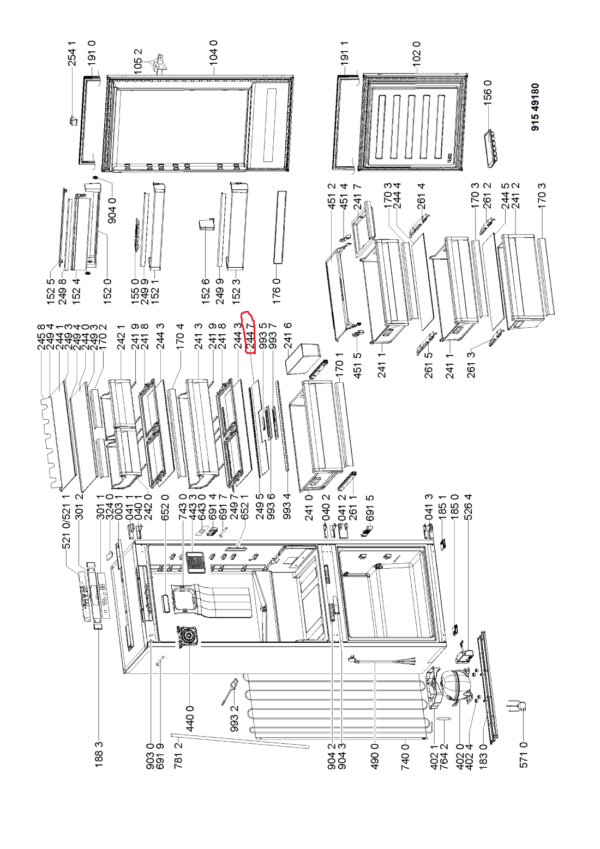 Šaldytuvo WHIRLPOOL,INDESIT, lentynėlė virš daržovių stalčiaus, 61.3cm x 10.8cm Holders for household refrigerators, drawers, shelves and other plastic details