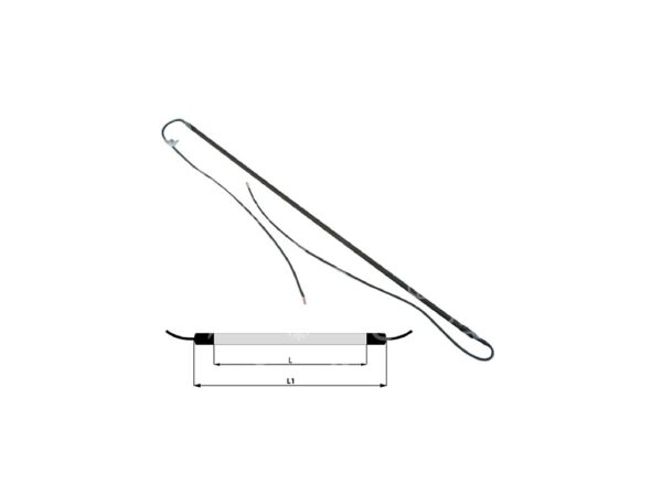 Šaldytuvo atitirpinimo elementas 300W, 230V, d=8,5 mm, L=700mm, L1=745mm, d=8,5mm, kabelio ilgis 480/480mm Heating elements for refrigerators for washing machines for industrial kitchen equipment, etc.