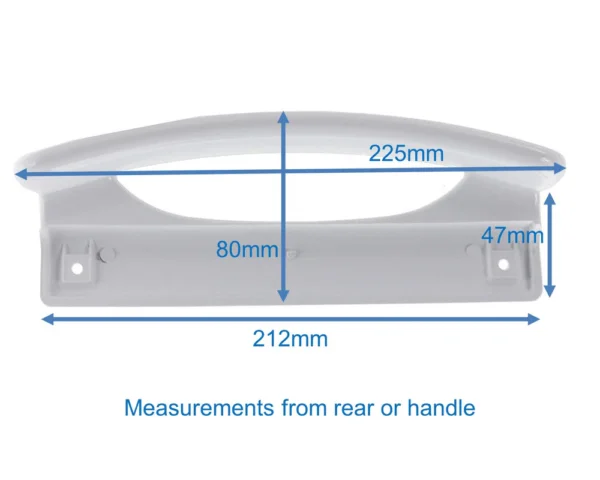 Rankena šaldytuvui WHIRLPOOL, BAUKNECHT, NEUTRAL, ilgis – 205/220mm, tarp tvirtinimų – 175mm, balta, 1 vnt, alternatyva Door handles for refrigerators chamber door