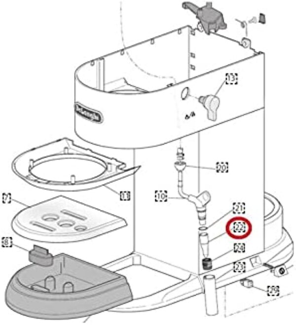 Kavos aparato DELONGHI garų rankenėlės antgalis,orig. Valves, presses, connectors, pressure sensors, couplings and other parts of coffee machines