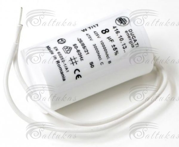 Capacitor 8μF (microfarads), 450V, d=32x55mm, 4 contacts + screw, SC1141 Capacitors