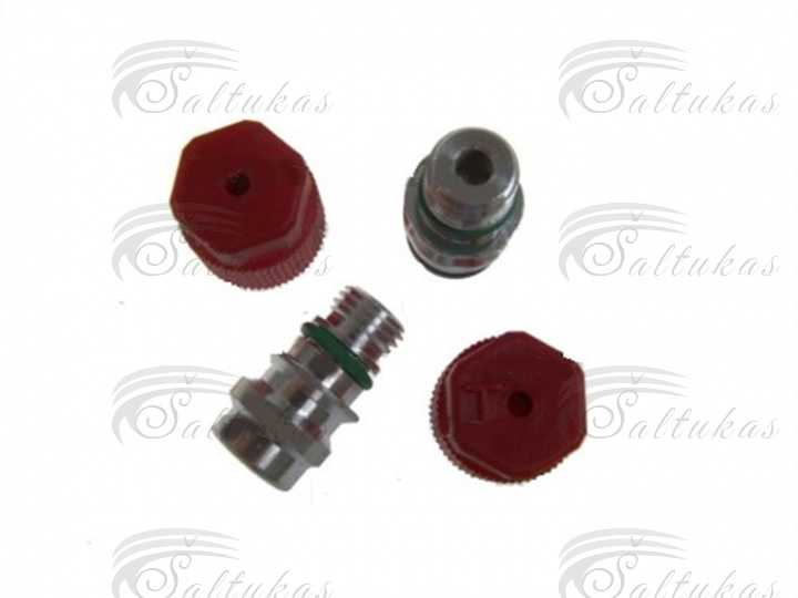 Mašinų  aukšto slėgio kondicionierių užpildymo jungtis M11 – P 1.25,  R134a Refrigerator couplings, adapters, nuts and connectors