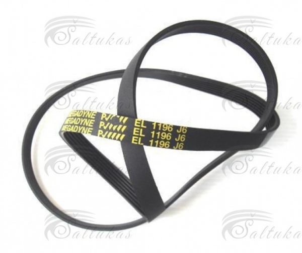 Skalbimo mašinos dirželis 1196 J6 EL, AEG, ELECTROLUX, ZANUSSI, WHIRLPOOL, universalus Dryer straps for washing machines