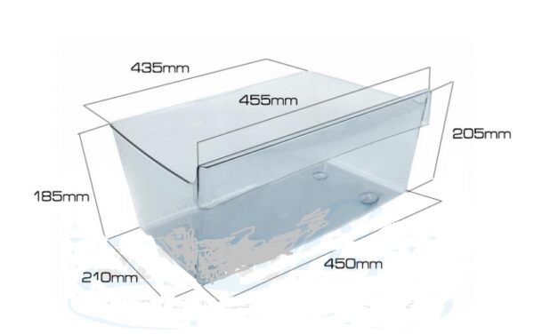 Drawer for fruits and vegetables for refrigerator SNAIGĖ, model R130 Automotive parts of refrigerated freezers for domestic industrial refrigeration equipment