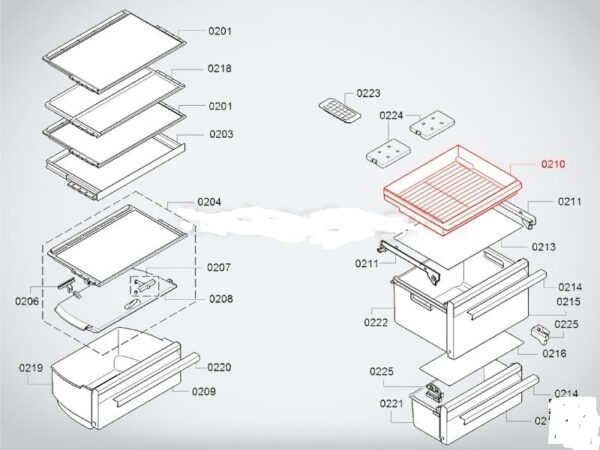 Bosch / SIEMENS drawer of the refrigerator,260x402x65mm Automotive parts of refrigerated freezers for domestic industrial refrigeration equipment