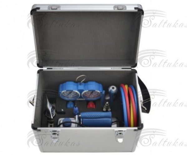 Toolkit: vacuum pump VH115N (1/5HP, 42 l/min, 2.6m³/h, 1.5CFM, 1st stage, 150W), pipe rolling device VFT-808-I, pipe cutting device VTC-28B, tool for processing copper pipes VTT-5, manifold with pressure gauges Tools, chemical care materials Beard parts and other equipment