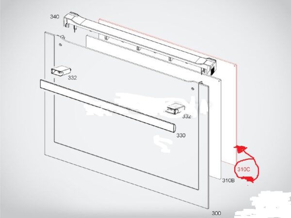 Ovens AEG, ELECTROLUX inner door glass Pyroluxe MAXI(with silk-screen printing), with pyrolysis function, 525x403x4mm,orig. Oven door glazing ,hob glassceramic surfaces