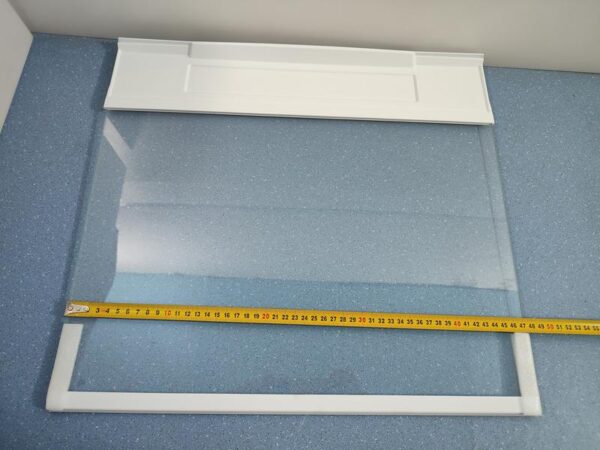 Glass shelf of the refrigerator SAMSUNG with holders (above the vegetable drawer), 475x430mm,orig. Automotive parts of refrigerated freezers for domestic industrial refrigeration equipment