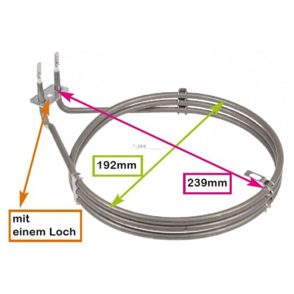 Oven heating element AEG, ELECTROLUX, ZANUSSI 2000W, 178mm – 192mm Heating elements for electric stove ovens, round