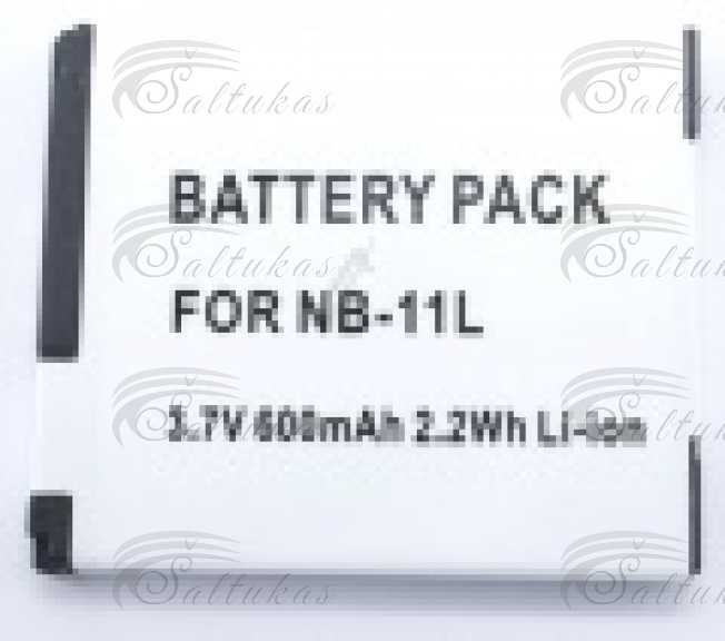 Akumuliatorius NB11L CANON,Įtampa: 3.7V, Talpa: 600mAh, Tipas: Skaitmeninis fotoaparatas, Chemija: Ličio jonų (Li -ion), Įkraunama: Taip, Turinio vienetai: 1, Pakuotė: Kartonas Batteries for phones, video cameras cases protecting glasses and other parts