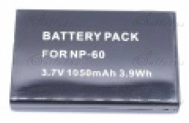 Akumuliatorius video kamerai NP60CASIO,FUJI,Voltage: 3.7V, Capacity: 1.05Ah, Type: Digital Camera Accu, Chemistry: Lithium-ion (Li -ion), Rechargeable: Yes, Content Units: 1, Packaging: Carton, Width: 6.8mm, Length: 53.2mm, Height: 35.5mm Batteries for phones, video cameras cases protecting glasses and other parts