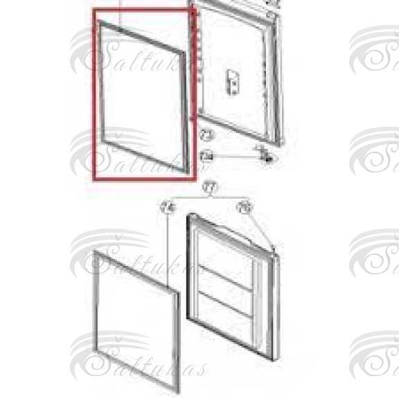 Durų tarpinė SNAIGĖ,970x580mm, RF34SM, viršutinė, kietojo įstatomo,įspraudžiamo profilio Gaskets for refrigerator doors, etc.