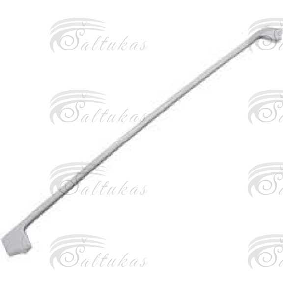 Priekinis stiklinės lentynėlės laikiklis BEKO,GRUNDING visas ilgis – 455mm, vidus (stiklo vieta) – 413mm Holders for household refrigerators, drawers, shelves and other plastic details