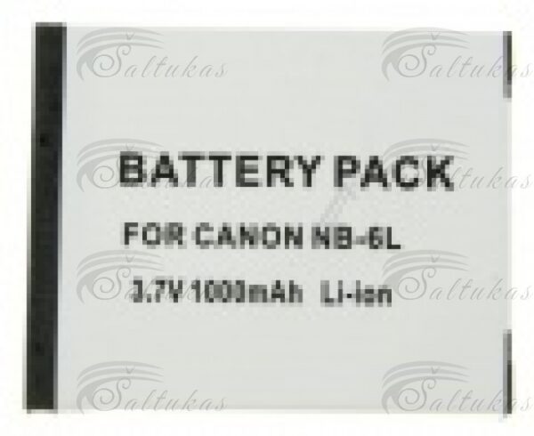 Akumuliatorius video kamerai NB6L CANON,Įtampa: 3.7V, talpa: 1Ah, tipas: skaitmeninis fotoaparatas, chemija: ličio jonų (ličio jonų), įkraunama: taip, turinio vienetai: 1, pakuotė: dėžutė, plotis: 34,7 mm, ilgis: 41,9 mm, aukštis : 7 mm Batteries for phones, video cameras cases protecting glasses and other parts