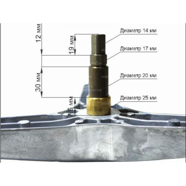 Cross SAMSUNG, 6203 (17mm), 6204 (20mm) bearings, axle 8cm, 25×50,55×10/12 seal. Order separately Crossings of washing machines