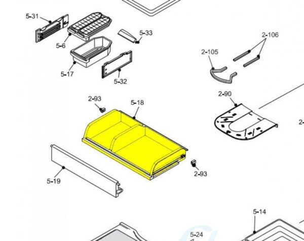 Refrigerator SHARP double drawer (fresh food), orig. Holders for household refrigerators, drawers, shelves and other plastic details