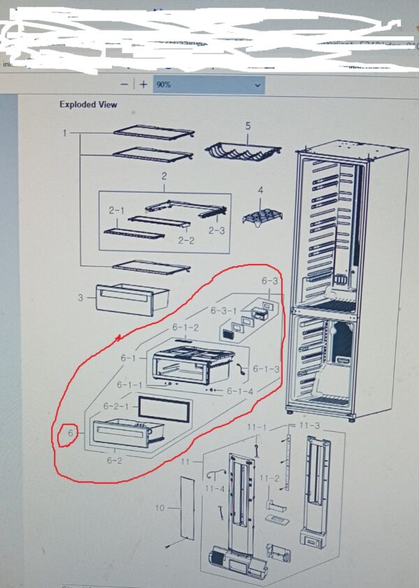 The bottom drawer of the refrigerator SAMSUNG in the kit with a lid orig. Holders for household refrigerators, drawers, shelves and other plastic details