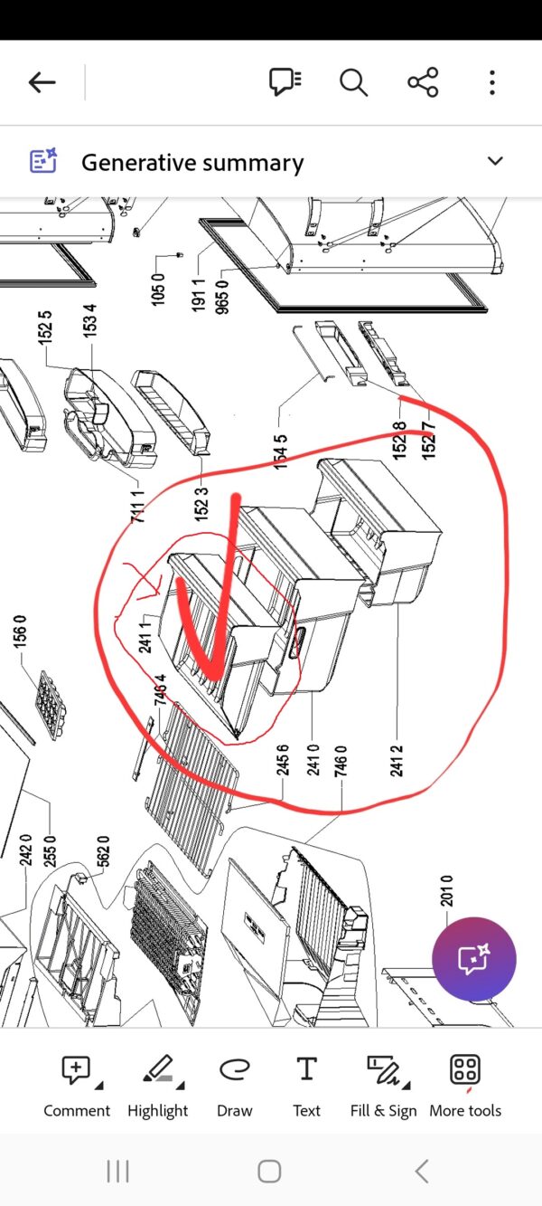 Refrigerator WHIRLPOOL/INDESIT,PRIVILEGED top freezer drawer orig Holders for household refrigerators, drawers, shelves and other plastic details