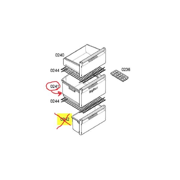 BOSCH/SIEMENS mid-freezer drawer BIGBOXX Holders for household refrigerators, drawers, shelves and other plastic details