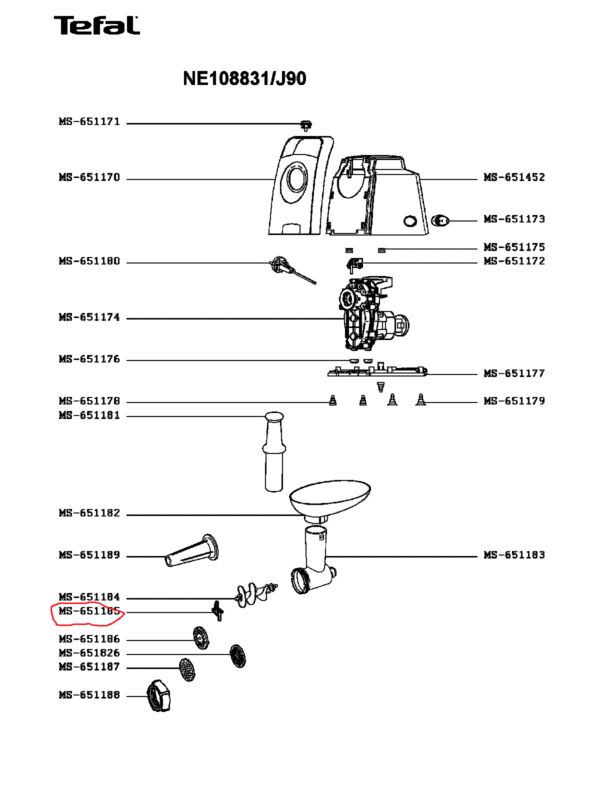 Meat grinder TEFAL, MOULINEX knife Ø-48mm Parts of the meat grinder