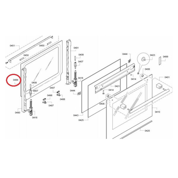 Orkaitės BOSCH, SIEMENS, NEFF, vidinio durų stiklo remkomplektas, 433x435mm, orig. Oven door glazing ,hob glassceramic surfaces