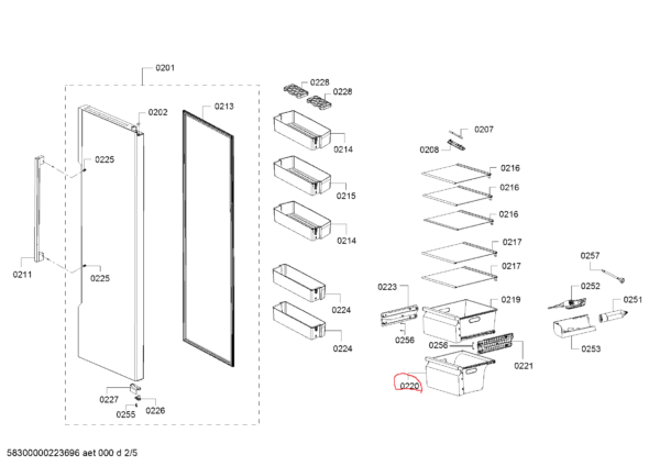 Bosch/SIEMENS,NEFF pull-out bottom drawer Holders for household refrigerators, drawers, shelves and other plastic details