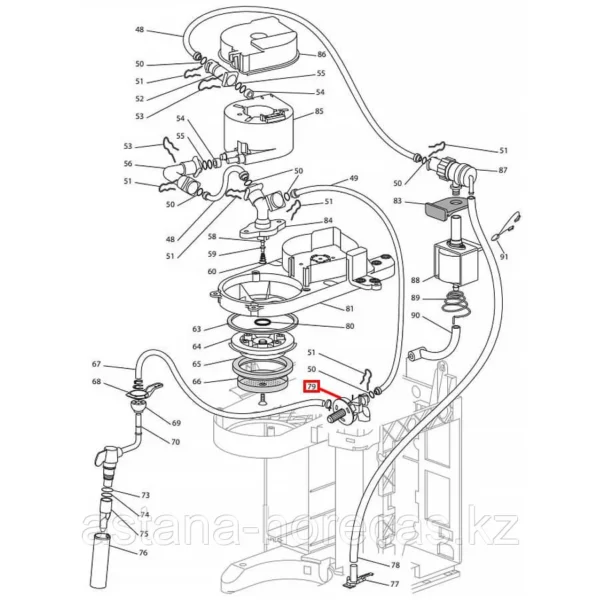 Hot water steam valve for DeLonghi EC 7313281219 Valves, presses, connectors, pressure sensors, couplings and other parts of coffee machines