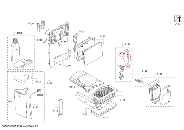 Coffee hose for BOSCH/SIEMENS EQ, coffee machines 12009871 Gaskets, hoses and tubes for coffee machines