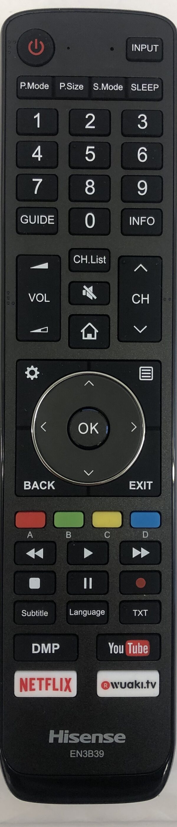 HISENSE TV remote Parts of TVs, gate air controls, etc.