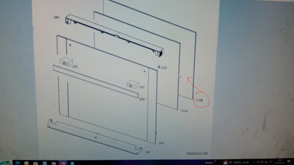 Orkaitės WHIRLPOOL/INDESIT vidinis stiklas,493X405 mm,orig. Oven door glazing ,hob glassceramic surfaces