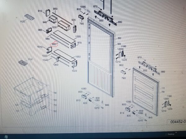 The door shelves of the refrigerator LIEBHERR shrouded bottom Holders for household refrigerators, drawers, shelves and other plastic details