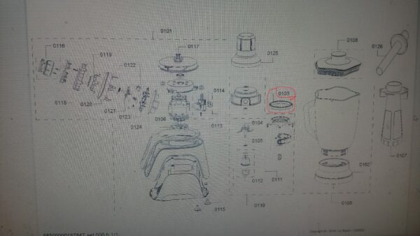 Blender BOSCH/SIEMENS gasket Parts of blenders, mixers, food processors, slicers, breadcrumbs and other apparatus