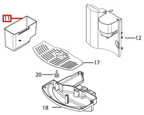 Capacity of the coffee machine DELONGHI, AEG coffee grounds (tray), orig. Filters, sieves and tanks for coffee machines (milk water and others)